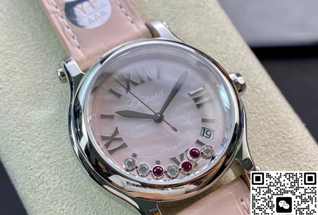 YF Factory Chopard Happy Sports Pink pearl dial 1:1 Best Edition Replica Watch