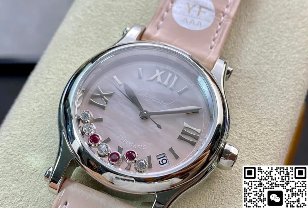 YF Factory Chopard Happy Sports Pink pearl dial 1:1 Best Edition Replica Watch