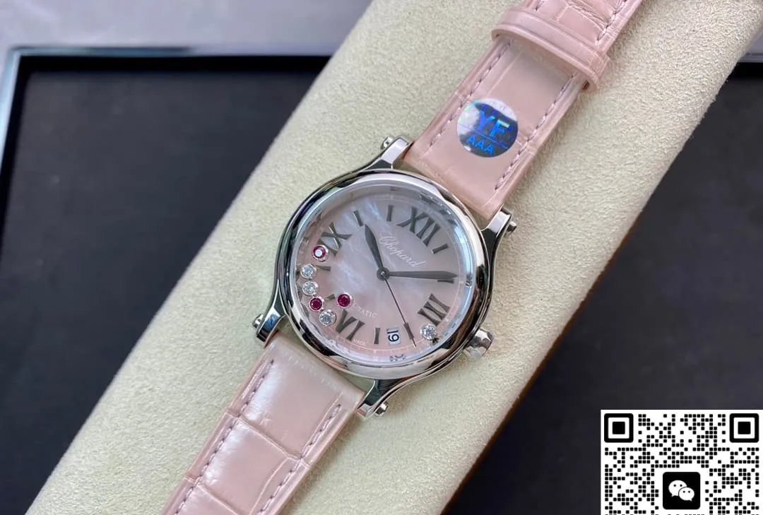 YF Factory Chopard Happy Sports Pink pearl dial 1:1 Best Edition Replica Watch