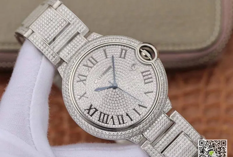 Ballon Bleu De Cartier WE9009Z3 42mm TW Factory 1:1 Best Edition Replica Watch Full Diamond Dial Swiss ETA2824