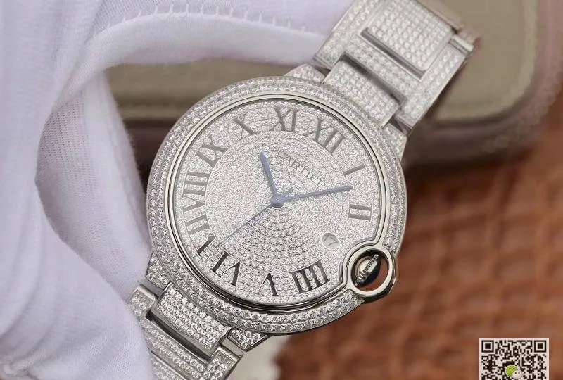 Ballon Bleu De Cartier WE9009Z3 42mm TW Factory 1:1 Best Edition Replica Watch Full Diamond Dial Swiss ETA2824