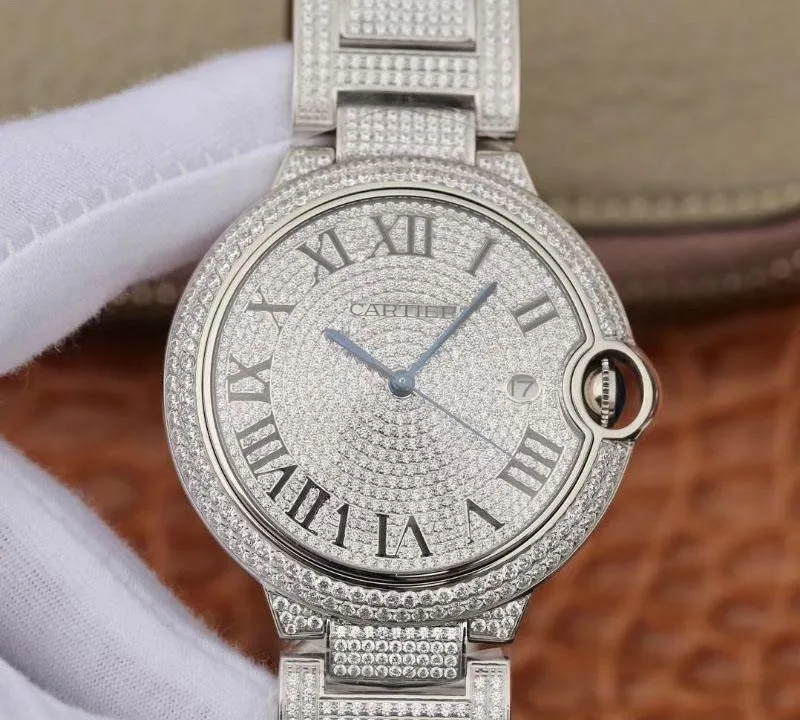 Ballon Bleu De Cartier WE9009Z3 42mm TW Factory 1:1 Best Edition Replica Watch Full Diamond Dial Swiss ETA2824