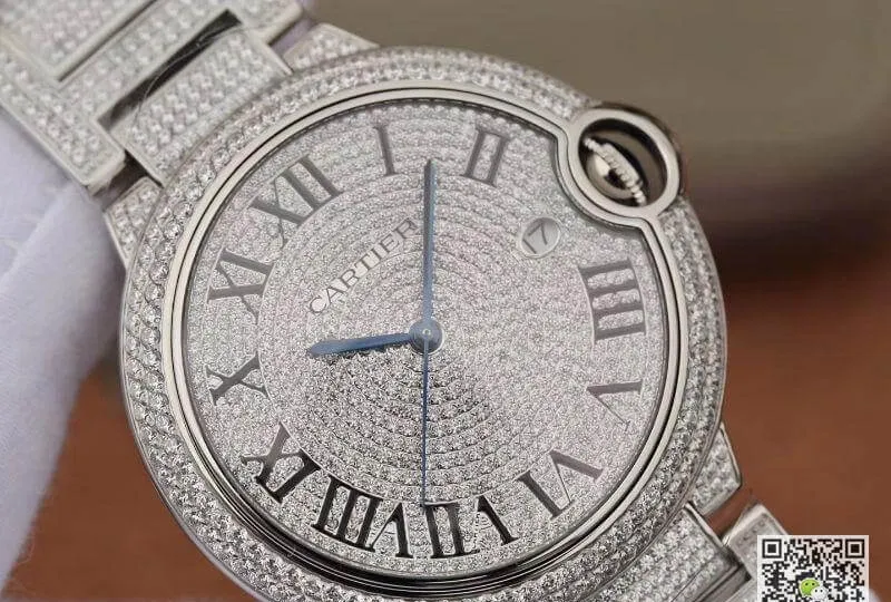 Ballon Bleu De Cartier WE9009Z3 42mm TW Factory 1:1 Best Edition Replica Watch Full Diamond Dial Swiss ETA2824