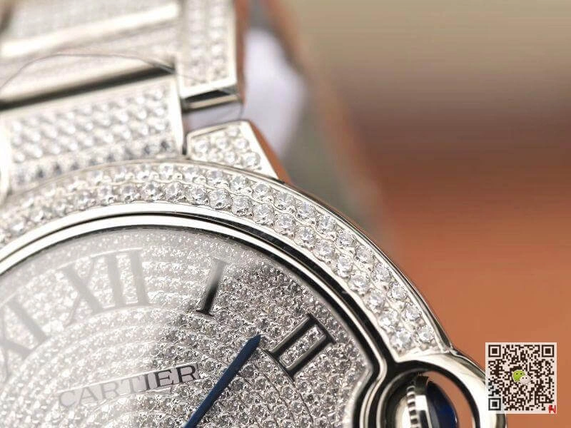 Ballon Bleu De Cartier WE9009Z3 42mm TW Factory 1:1 Best Edition Replica Watch Full Diamond Dial Swiss ETA2824