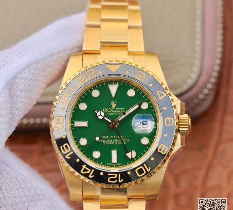 Rolex GMT Master II 116718LN 40mm EW Factory Mechanical Watches 1:1 Best Edition Replica Watch Swiss ETA2836 Green Dial