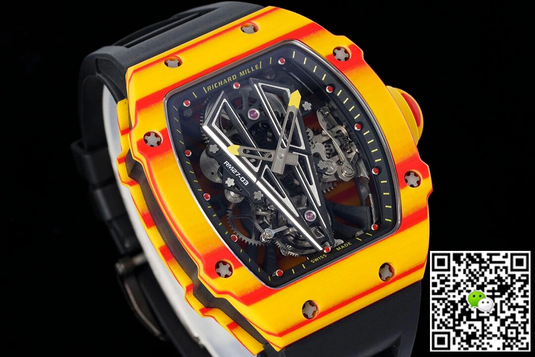 Richard Mille RM27-03 Rafael Nadal Tourbillon RM Factory 1:1 Best Edition Replica Watch Black Rubber Strap