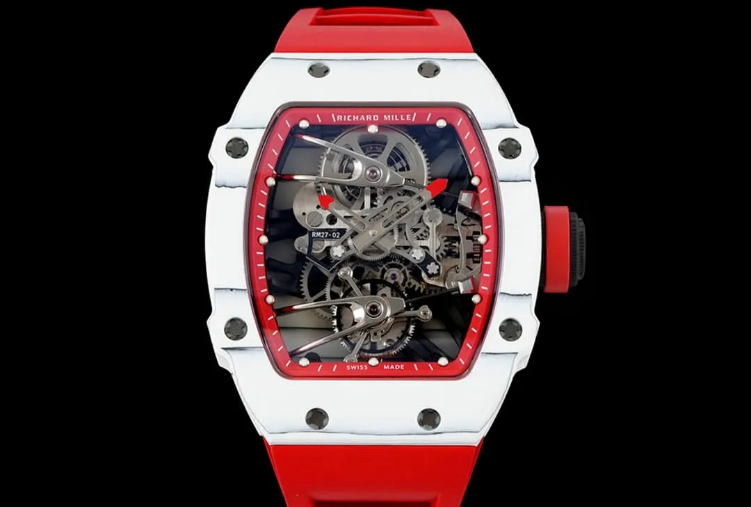 Richard Mille RM27-02 Rafael Nadal Tourbillon RM Factory 1:1 Best Edition Replica Watch Red Rubber Strap
