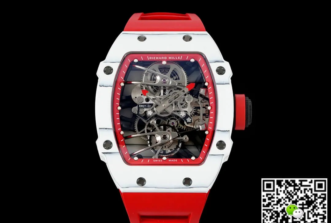Richard Mille RM27-02 Rafael Nadal Tourbillon RM Factory 1:1 Best Edition Replica Watch Red Rubber Strap
