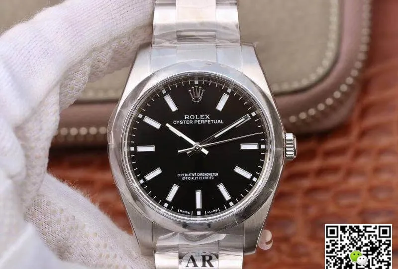 Rolex Oyster Perpetual 114300 39mm AR Factory 1:1 Best Edition Replica Watch Swiss ETA3132 Black Dial