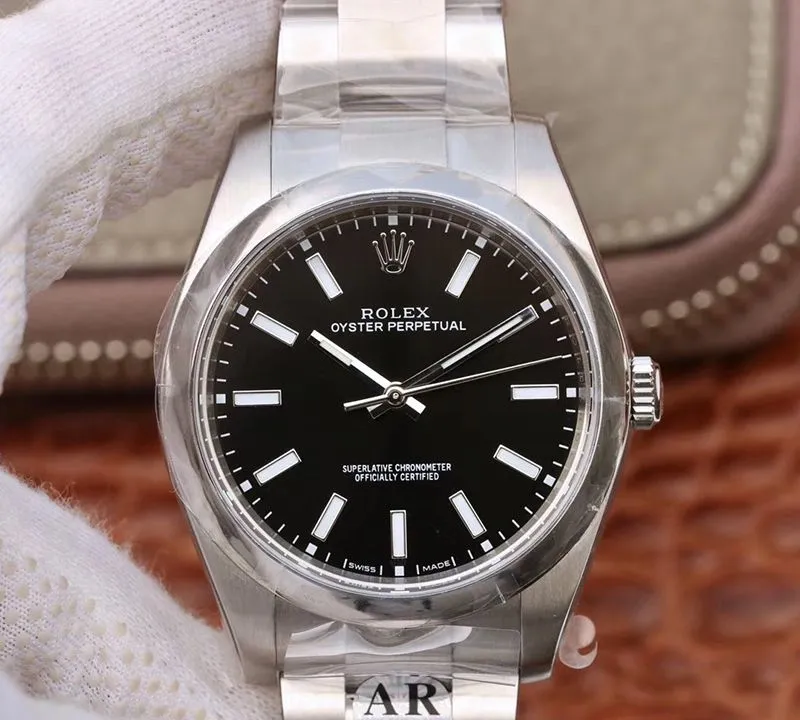 Rolex Oyster Perpetual 114300 39mm AR Factory 1:1 Best Edition Replica Watch Swiss ETA3132 Black Dial