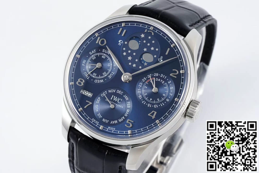 IWC Portuguese Perpetual Calendar IW503401 APS Factory 1:1 Best Edition Replica Watch Blue Leather Dial
