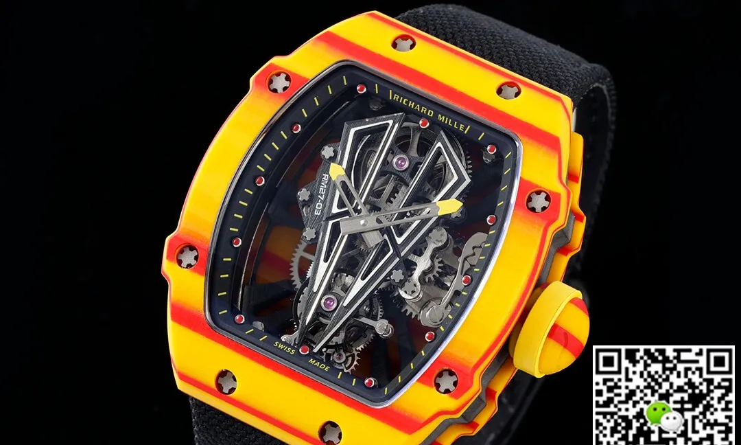 Richard Mille RM27-03 Rafael Nadal Tourbillon RM Factory 1:1 Best Edition Replica Watch Black Strap Skeleton Dial