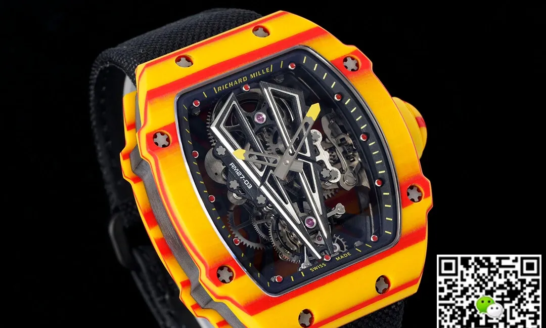 Richard Mille RM27-03 Rafael Nadal Tourbillon RM Factory 1:1 Best Edition Replica Watch Black Strap Skeleton Dial