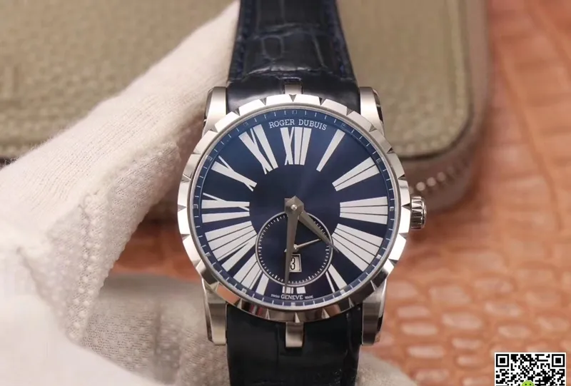 Roger Dubuis Excalibur DBEX0535 PF Factory 1:1 Best Edition Replica Watch Blue Dial Swiss ETA9015