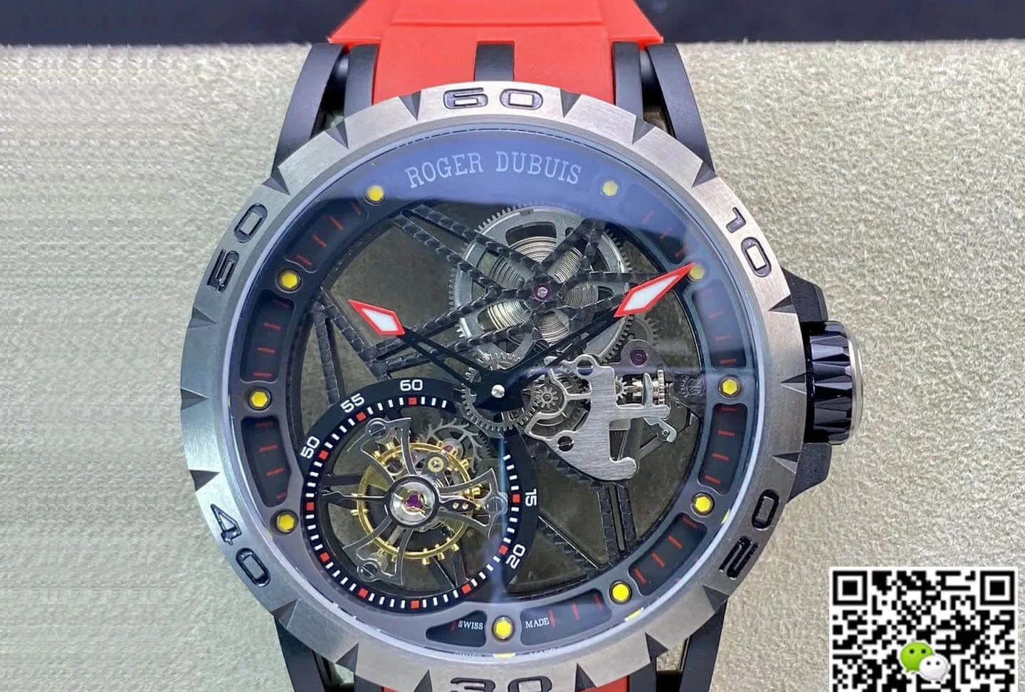 Roger Dubuis Excalibur RDDBEX0549 BBR Factory 1:1 Best Edition Replica Watch Tourbillon Red Strap