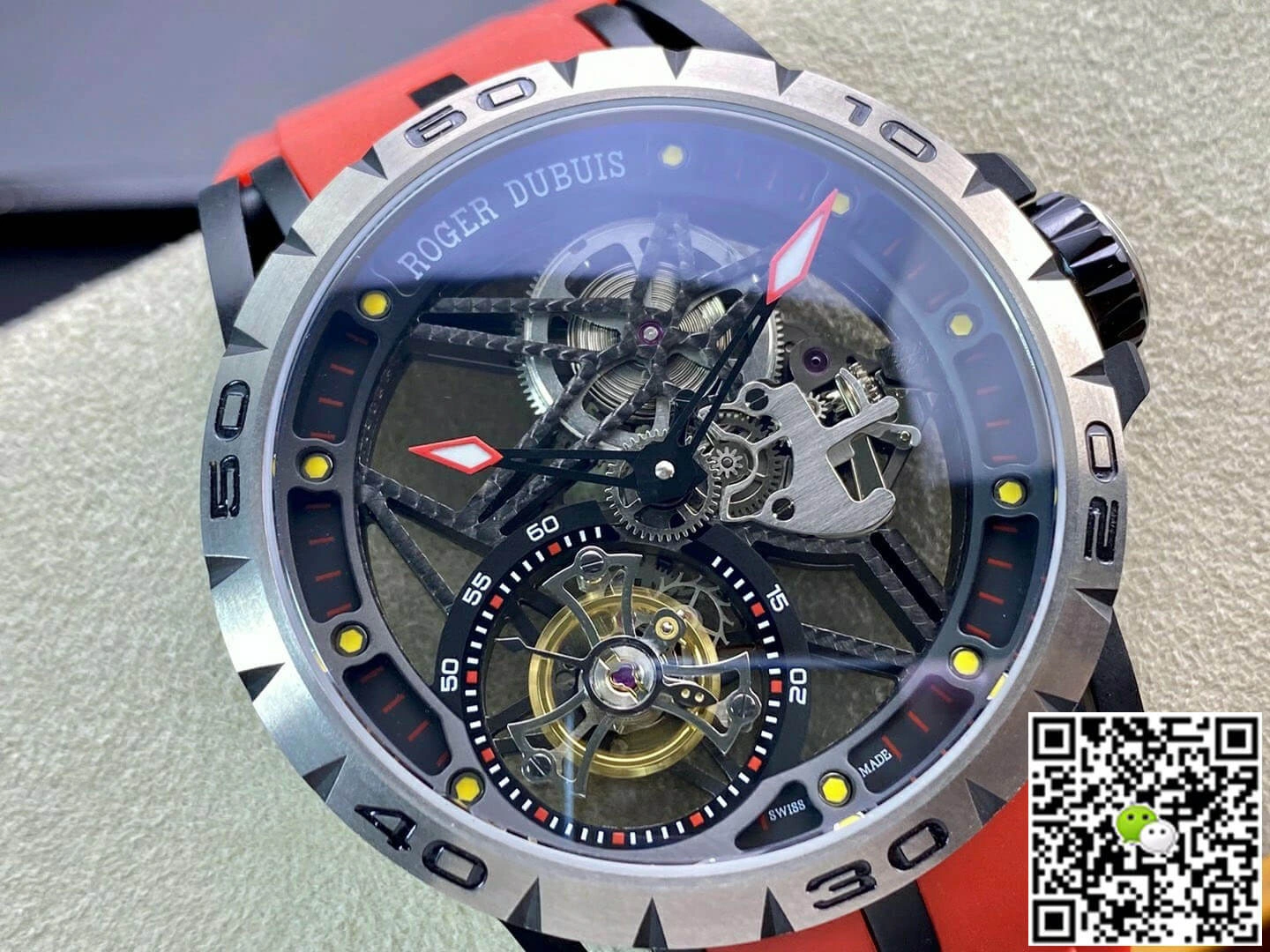 Roger Dubuis Excalibur RDDBEX0549 BBR Factory 1:1 Best Edition Replica Watch Tourbillon Red Strap