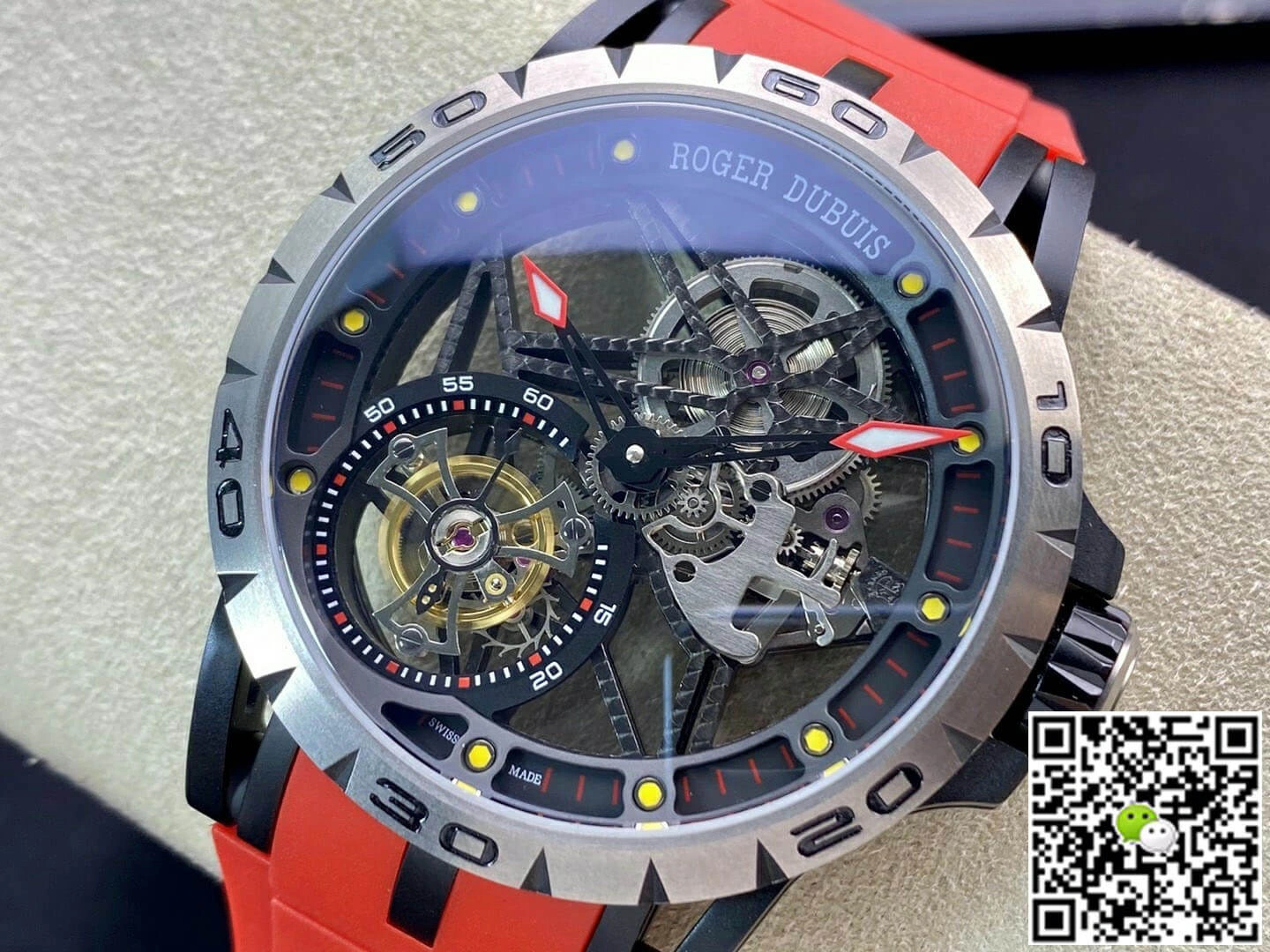 Roger Dubuis Excalibur RDDBEX0549 BBR Factory 1:1 Best Edition Replica Watch Tourbillon Red Strap