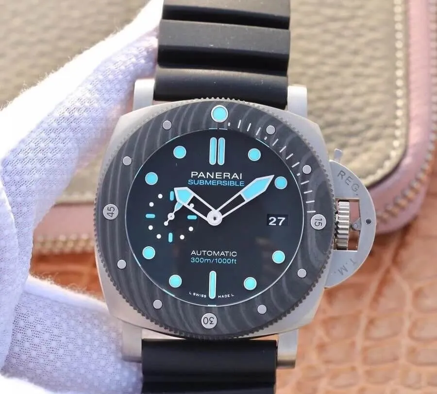 Panerai Submersible PAM00799 VS Factory 1:1 Best Edition Replica Watch Black Strap