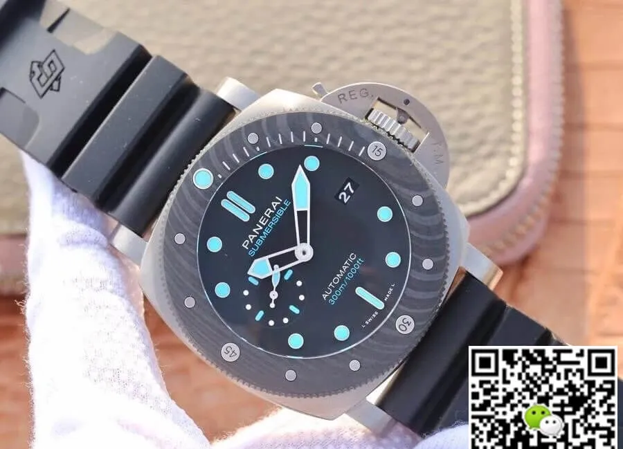 Panerai Submersible PAM00799 VS Factory 1:1 Best Edition Replica Watch Black Strap