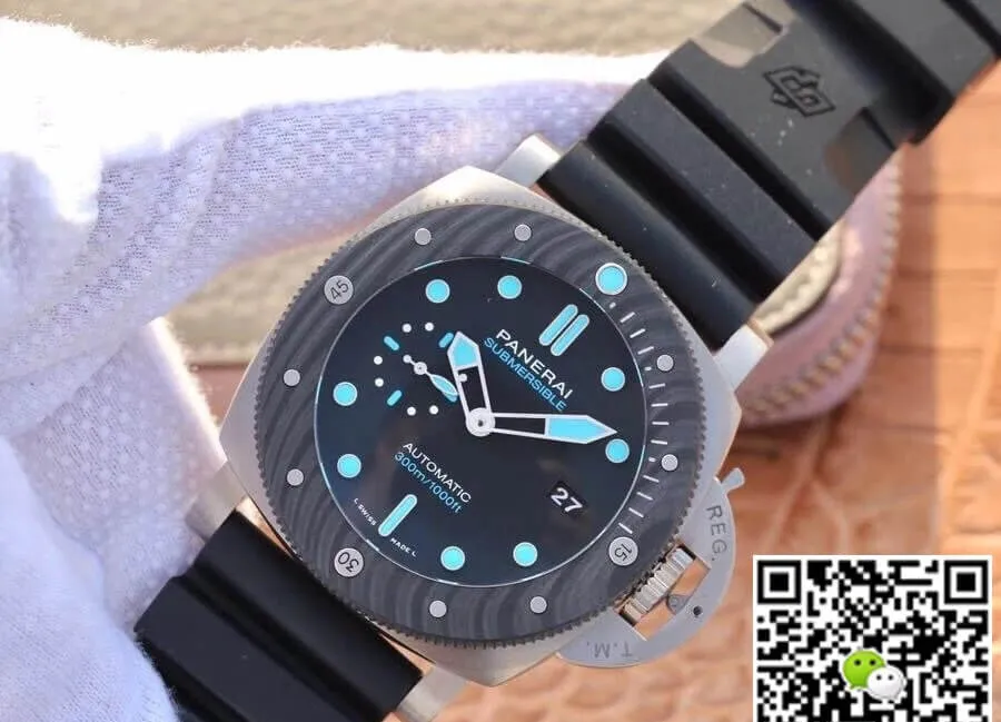 Panerai Submersible PAM00799 VS Factory 1:1 Best Edition Replica Watch Black Strap