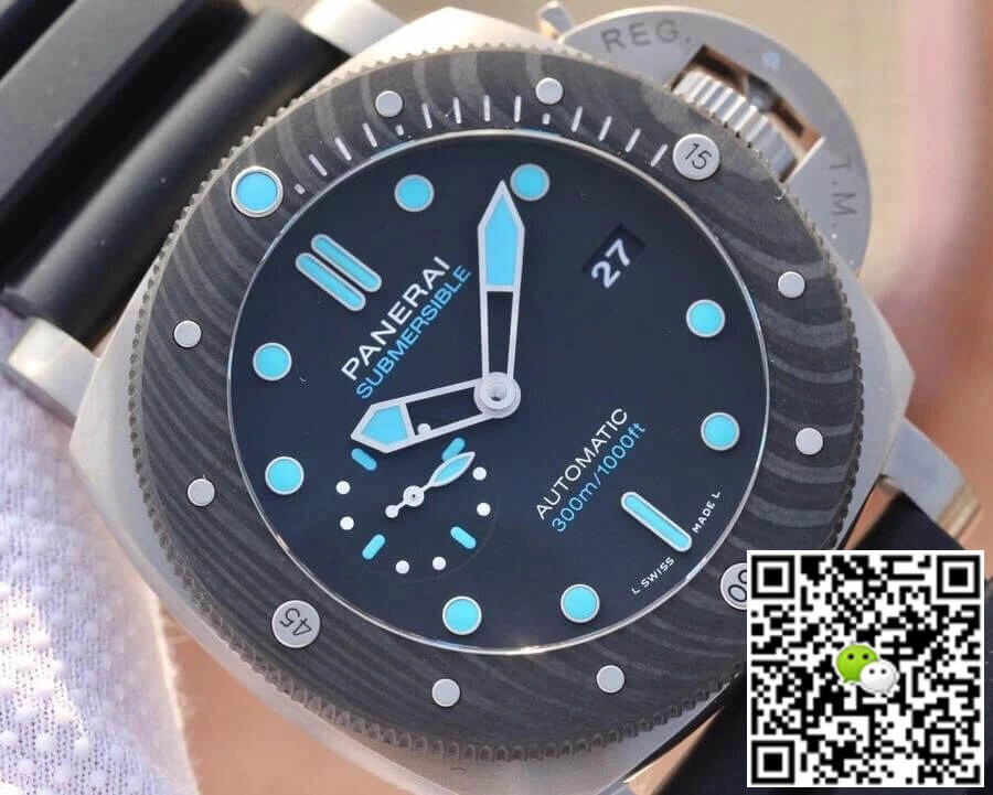 Panerai Submersible PAM00799 VS Factory 1:1 Best Edition Replica Watch Black Strap