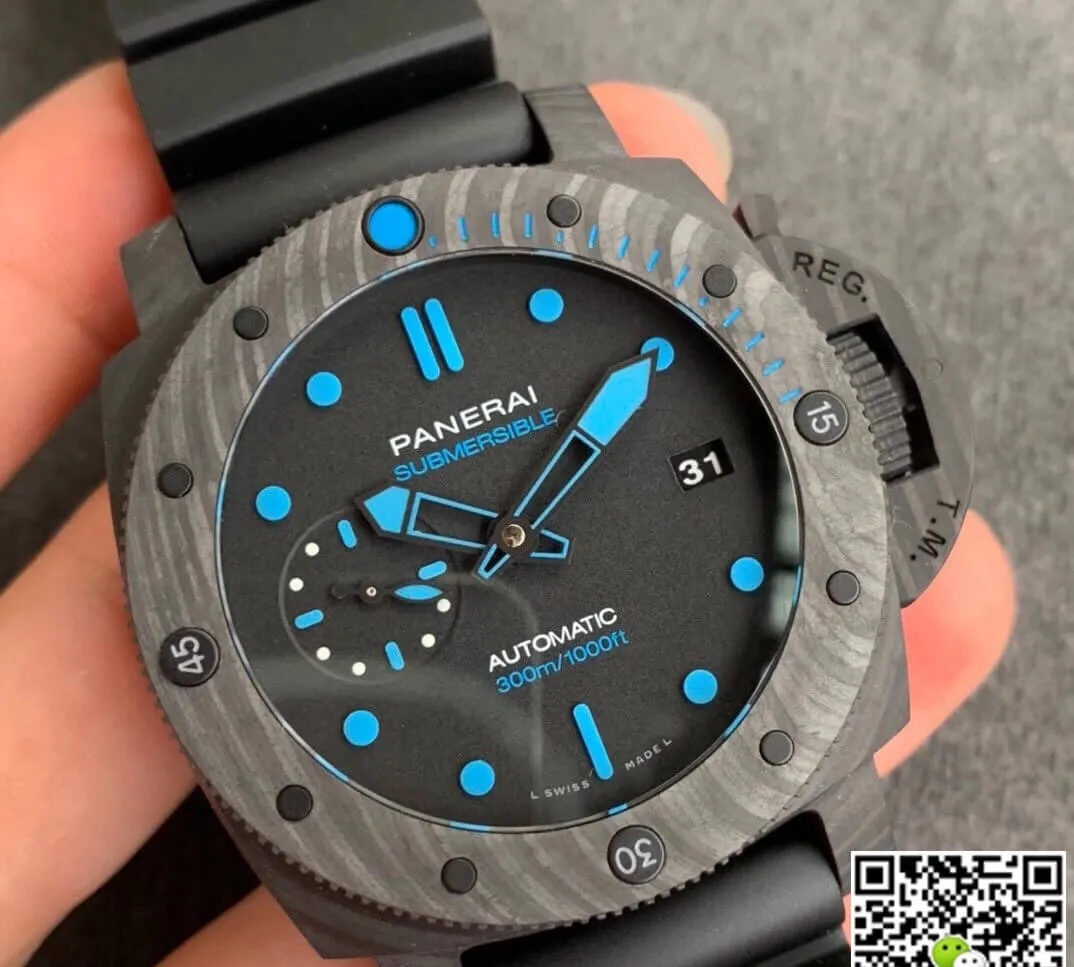 Panerai Submersible PAM00960 VS Factory 1:1 Best Edition Replica Watch Black Strap