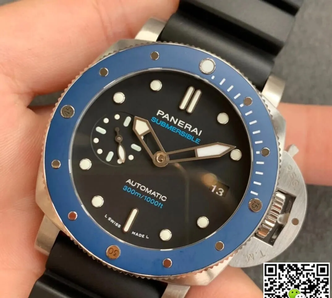 Panerai Submersible PAM01209 VS Factory 1:1 Best Edition Replica Watch Black Strap