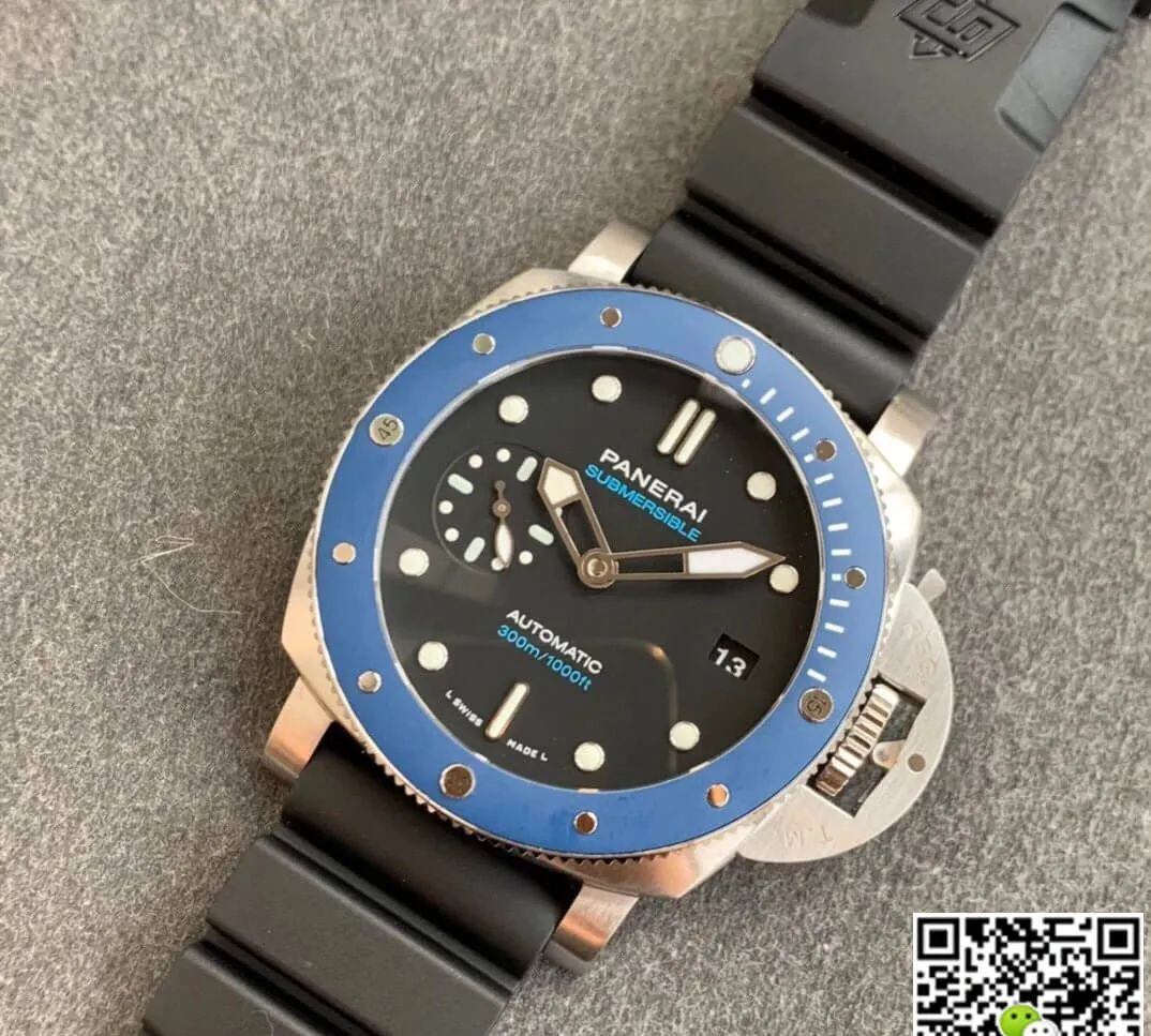 Panerai Submersible PAM01209 VS Factory 1:1 Best Edition Replica Watch Black Strap
