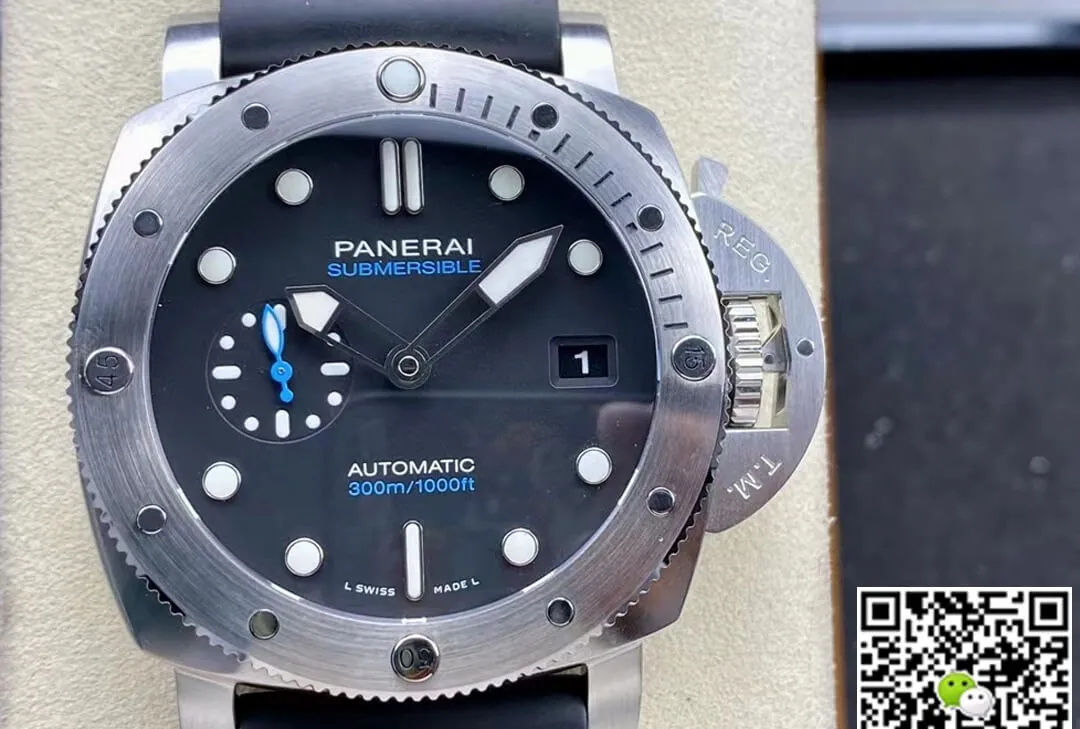 Panerai Submersible PAM01229 VS Factory 1:1 Best Edition Replica Watch Black Strap