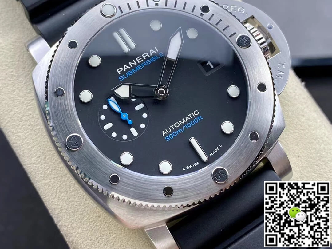 Panerai Submersible PAM01229 VS Factory 1:1 Best Edition Replica Watch Black Strap