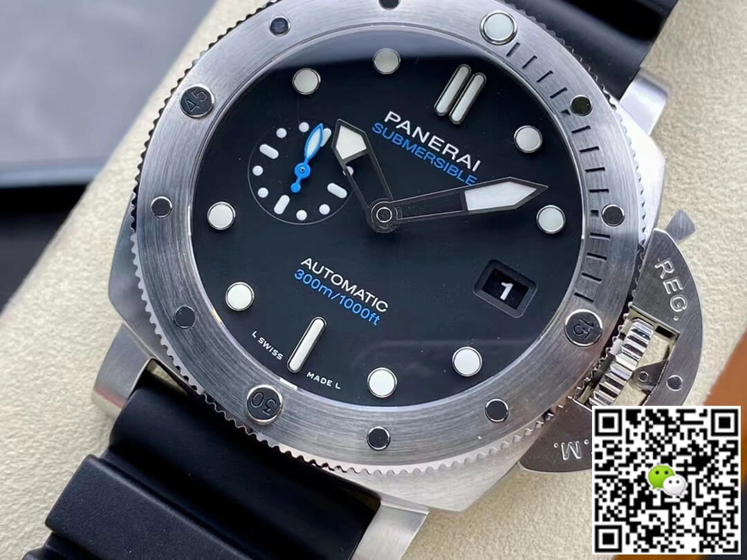Panerai Submersible PAM01229 VS Factory 1:1 Best Edition Replica Watch Black Strap