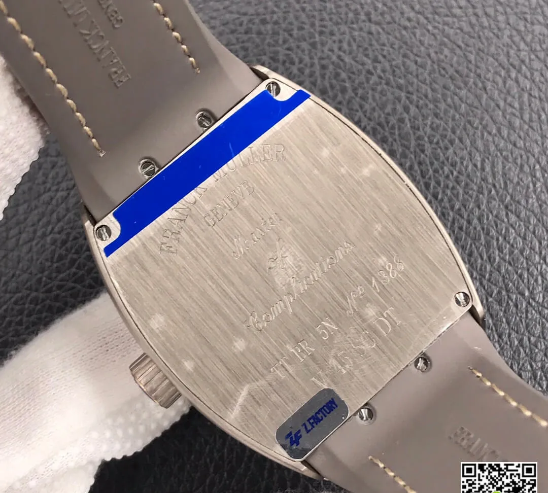 Franck Muller Vanguard V 45 SC DT TT BR 5N ZF Factory 1:1 Best Edition Replica Watch Black Strap