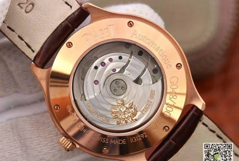 Piaget Black Tie Emperador G0A32017 Mechanical Watches 1:1 Best Edition Replica Watch SWISS 850P 18K Rose Gold White Dial