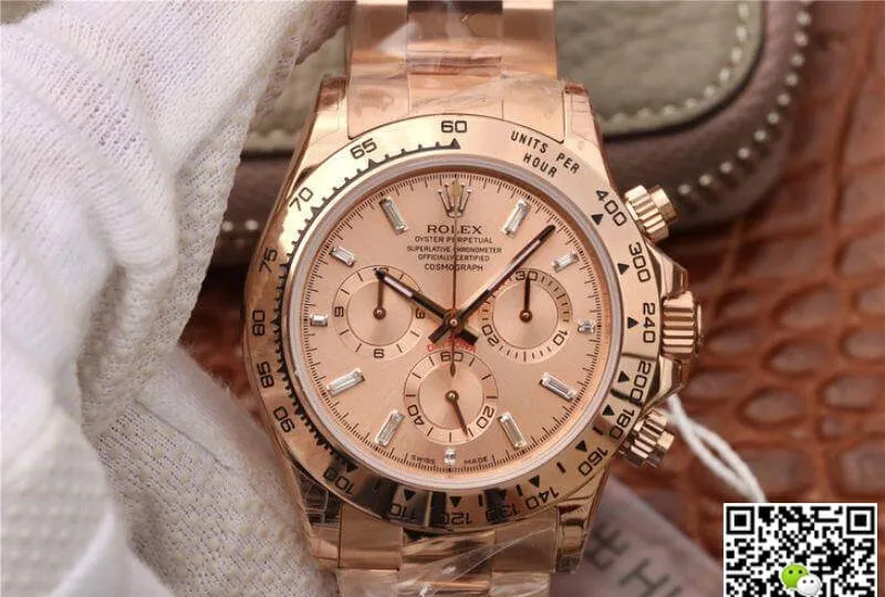 Rolex Daytona Cosmograph 116508 JH Factory 1:1 Best Edition Replica Watch Swiss ETA4130 Rose Gold Dial