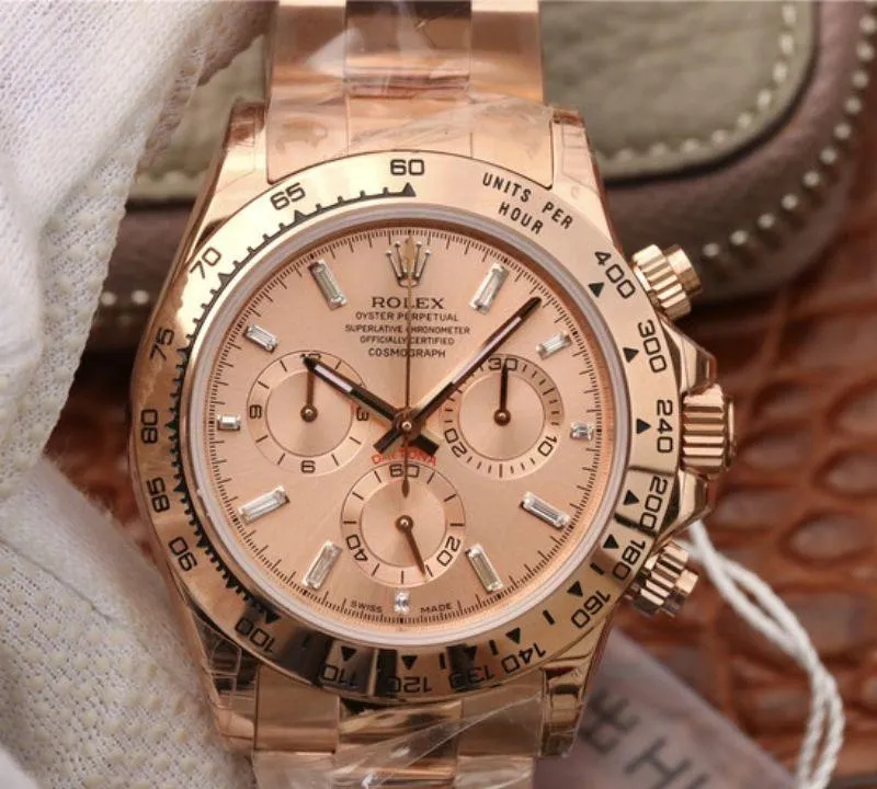 Rolex Daytona Cosmograph 116508 JH Factory 1:1 Best Edition Replica Watch Swiss ETA4130 Rose Gold Dial