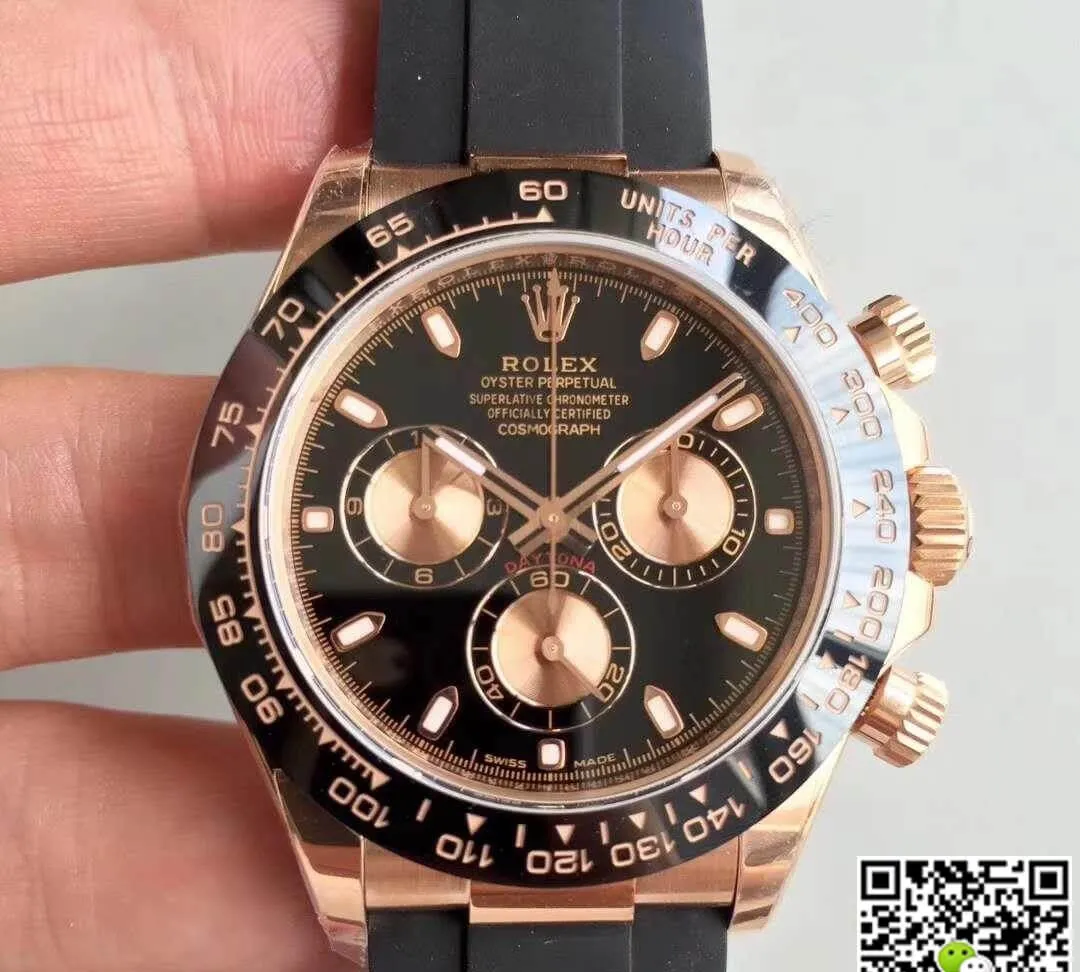 Rolex Daytona Cosmograph 116515LN Noob Factory 1:1 Best Edition Replica Watch Swiss ETA4130 Black Dial