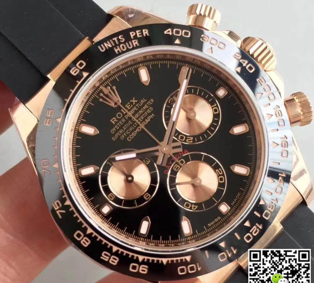 Rolex Daytona Cosmograph 116515LN Noob Factory 1:1 Best Edition Replica Watch Swiss ETA4130 Black Dial