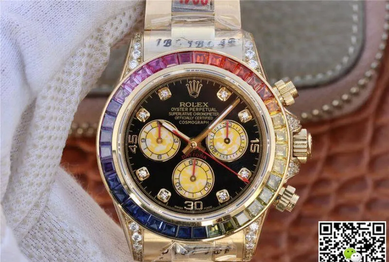 Rolex Daytona Cosmograph 116598RBOW BL Factory 1:1 Best Edition Replica Watch Swiss ETA4130 Black Dial