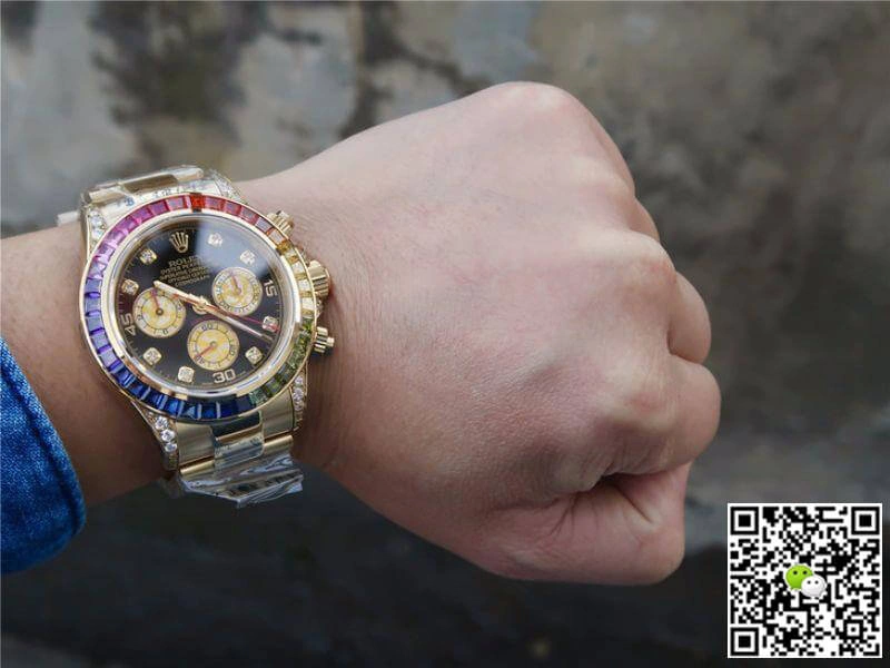Rolex Daytona Cosmograph 116598RBOW BL Factory 1:1 Best Edition Replica Watch Swiss ETA4130 Black Dial