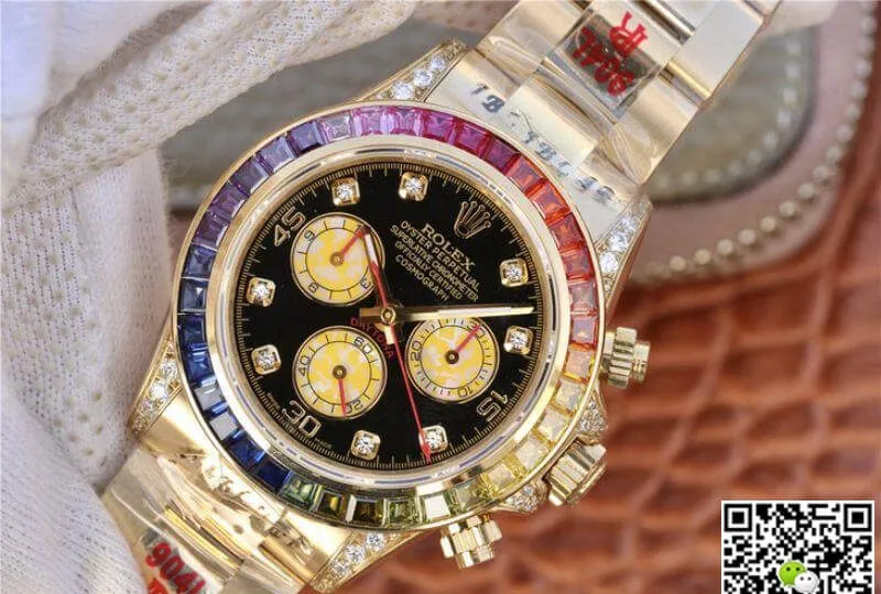 Rolex Daytona Cosmograph 116598RBOW BL Factory 1:1 Best Edition Replica Watch Swiss ETA4130 Black Dial