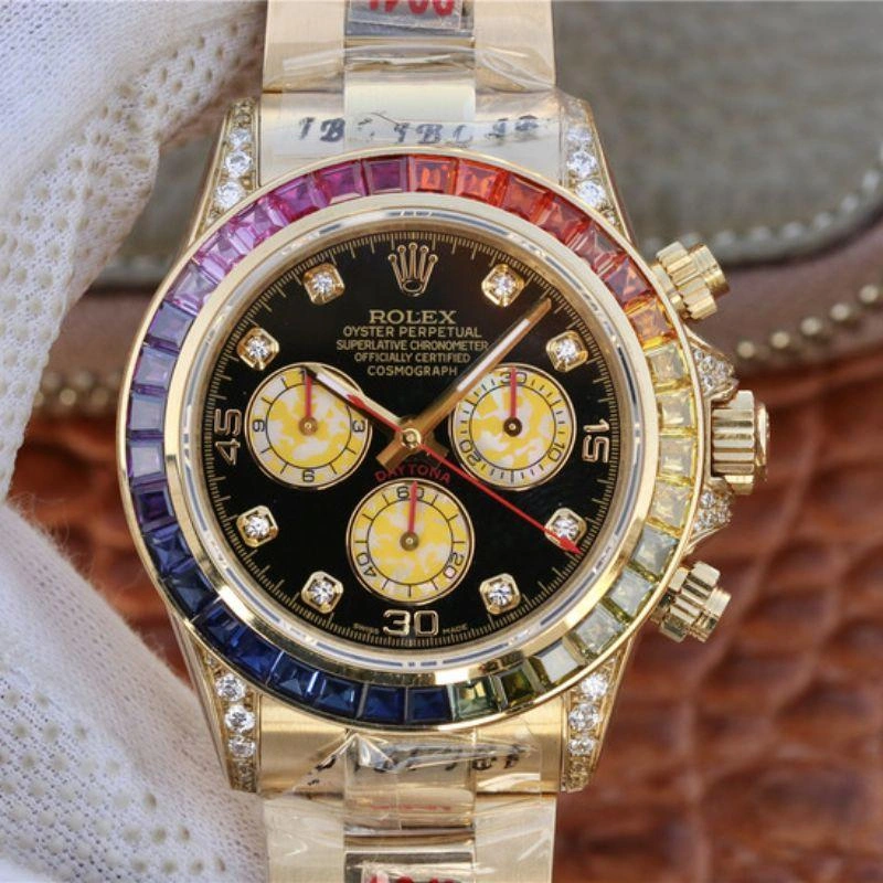 Rolex Daytona Cosmograph 116598RBOW BL Factory 1:1 Best Edition Replica Watch Swiss ETA4130 Black Dial