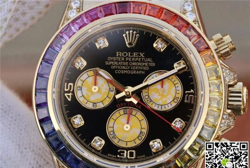 Rolex Daytona Cosmograph 116598RBOW BL Factory 1:1 Best Edition Replica Watch Swiss ETA4130 Black Dial