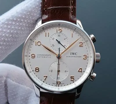 IWC Portuguese Chronograph IW371445 ZF Factory 1:1 Best Edition Replica Watch Swiss ETA79350 Silver Dial