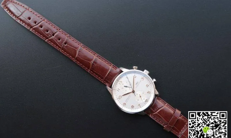 IWC Portuguese Chronograph IW371445 ZF Factory 1:1 Best Edition Replica Watch Swiss ETA79350 Silver Dial