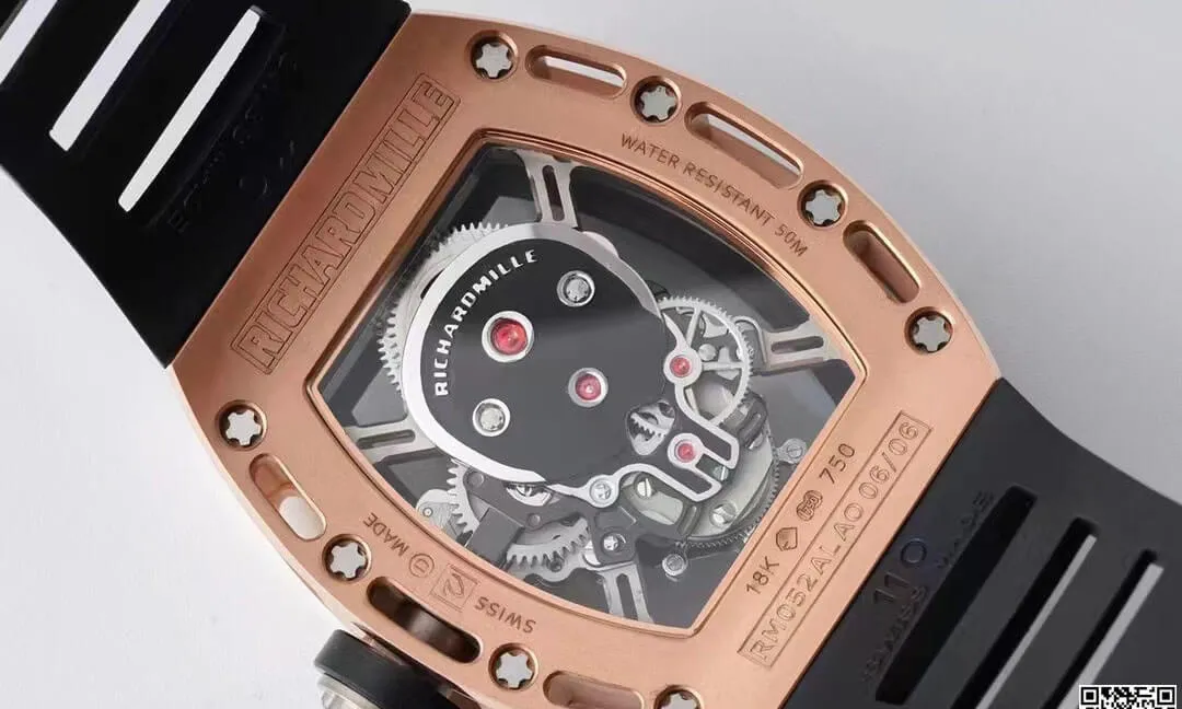 Richard Mille RM052 Tourbillon EUR Factory 1:1 Best Edition Replica Watch Black Strap