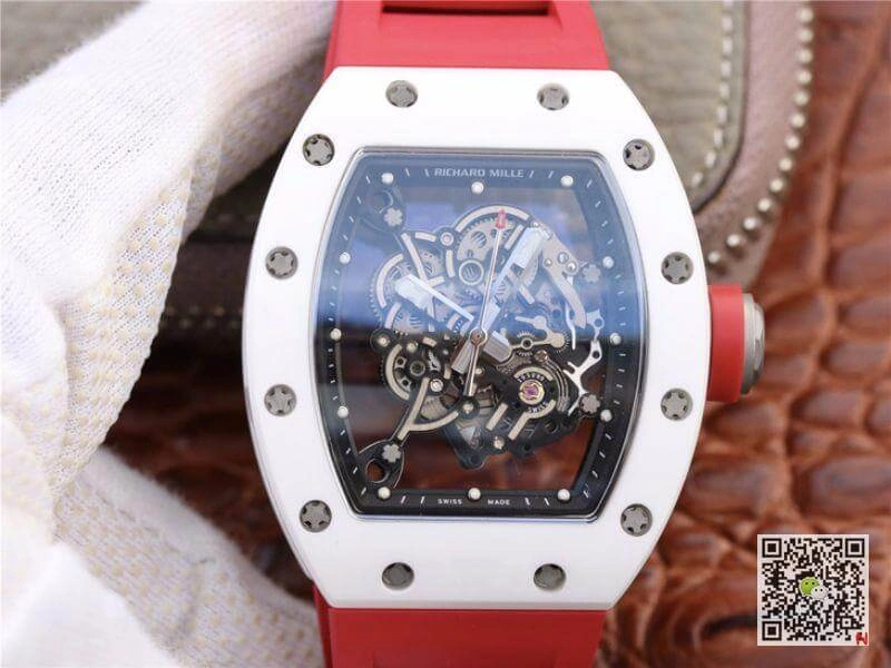 Richard Mille RM055 KV Factory 1:1 Best Edition Replica Watch Swiss ETA8215 Red Strap