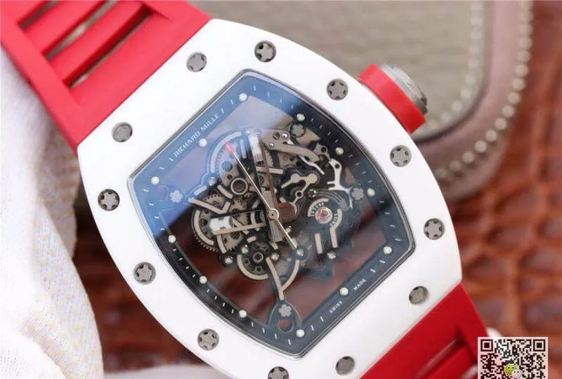 Richard Mille RM055 KV Factory 1:1 Best Edition Replica Watch Swiss ETA8215 Red Strap
