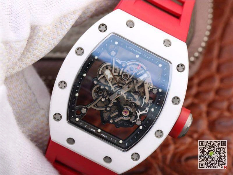 Richard Mille RM055 KV Factory 1:1 Best Edition Replica Watch Swiss ETA8215 Red Strap