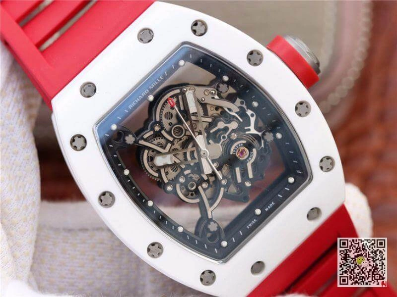 Richard Mille RM055 KV Factory 1:1 Best Edition Replica Watch Swiss ETA8215 Red Strap