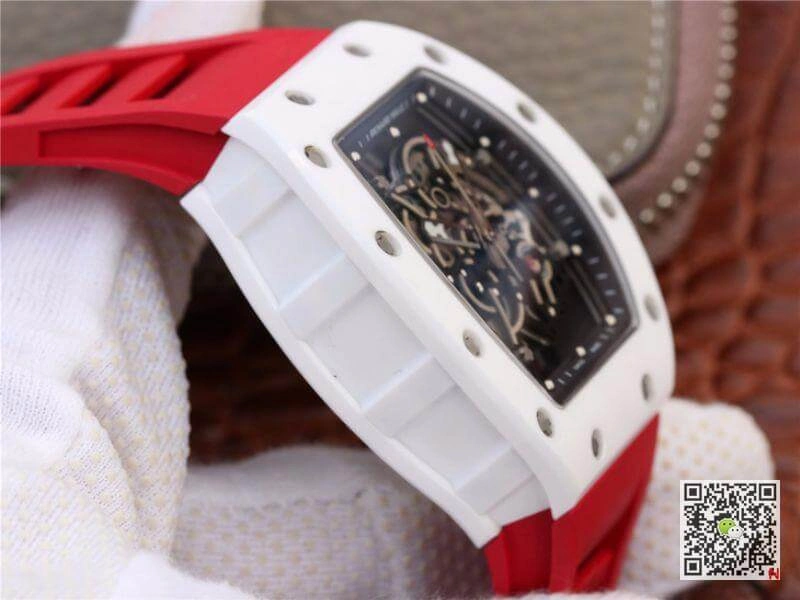 Richard Mille RM055 KV Factory 1:1 Best Edition Replica Watch Swiss ETA8215 Red Strap